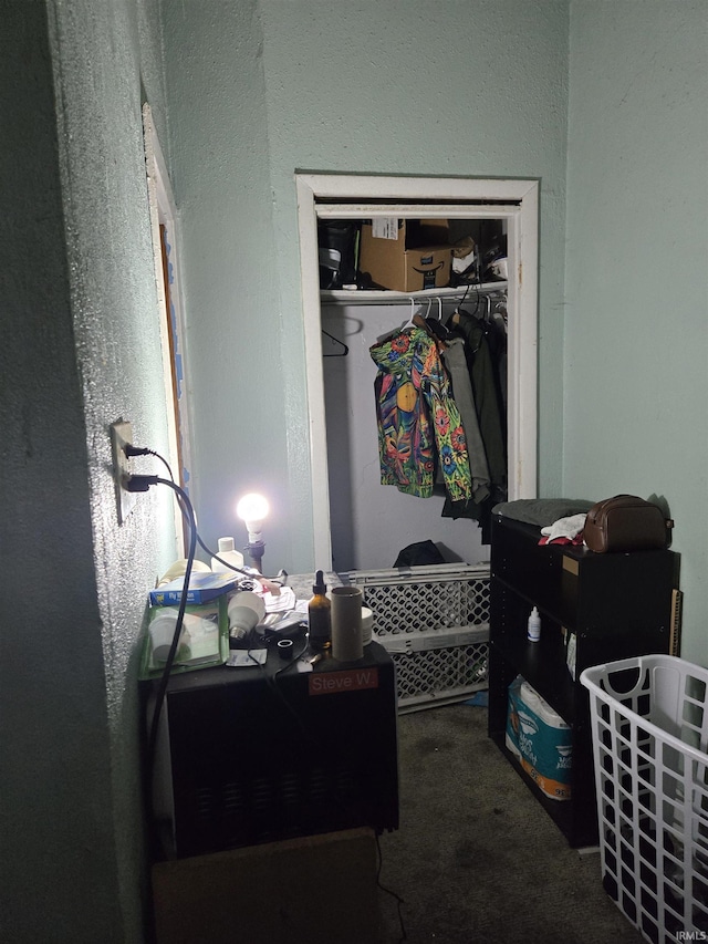1010-1012 N 9th St, Vincennes, IN 47591 - bedroom featuring carpet floors, a closet, and a textured wall