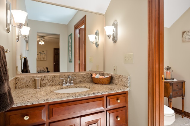 1726 Tall Oaks Dr, Kokomo, IN 46901 - bathroom with vanity and a ceiling fan