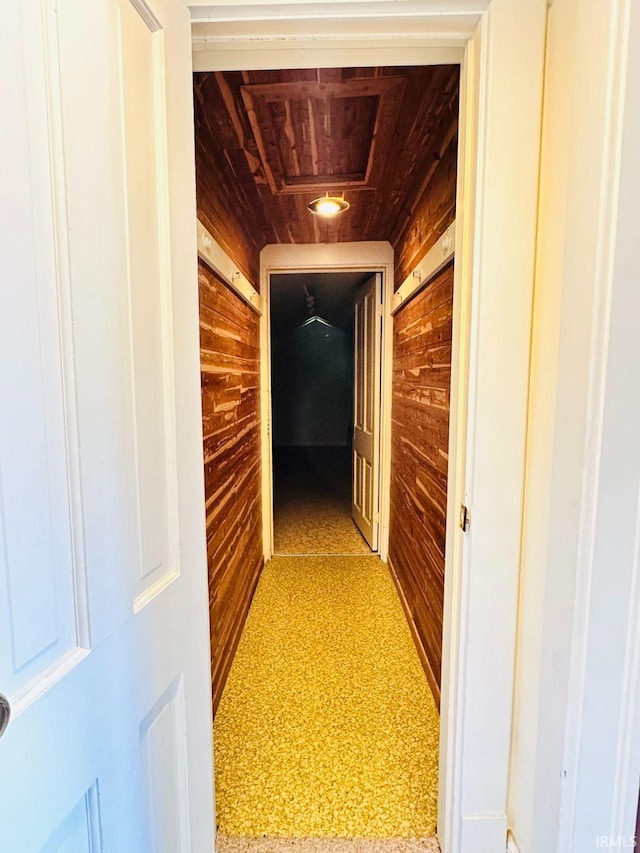 1028 N Wabash Ave, Marion, IN 46952 - hallway featuring wooden walls and wood ceiling