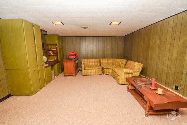 3400 W University Ave, Muncie, IN 47304 - living room with wooden walls and carpet
