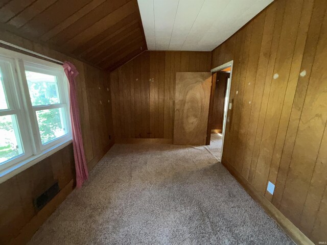 1120 Elm St, Fort Wayne, IN 46808 - bonus room with wooden walls, light colored carpet, and lofted ceiling