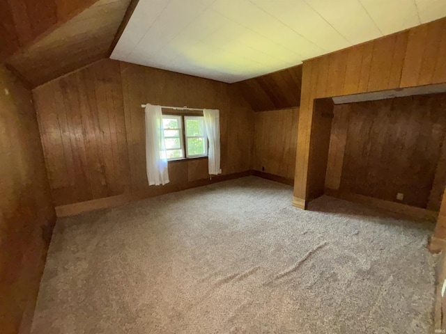 1120 Elm St, Fort Wayne, IN 46808 - bonus room with wooden walls, lofted ceiling, and carpet