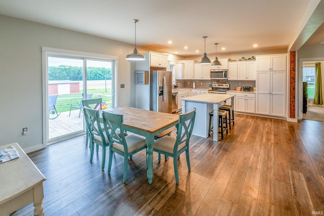 4555 E State Road 66, Cannelton, IN 47520 - dining room featuring dark wood-style floors and recessed lighting