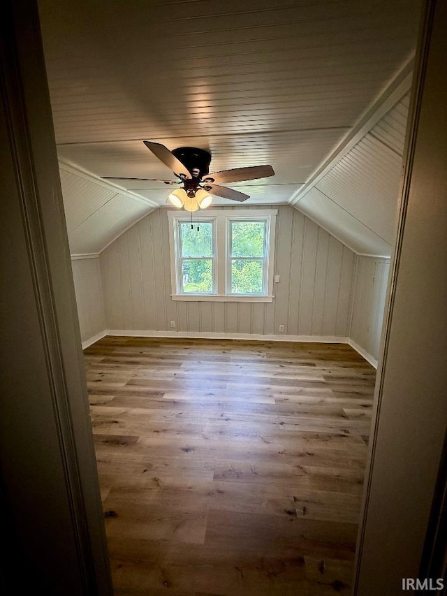 1228 N Main St, Kewanna, IN 46939 - bonus room featuring lofted ceiling, wood finished floors, and ceiling fan