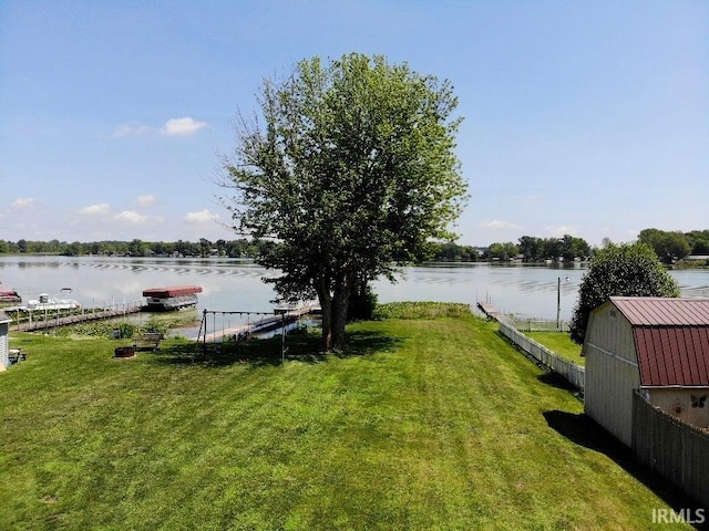 1228 N Main St, Kewanna, IN 46939 - view of yard with a water view and a boat dock