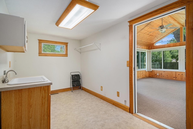 134 Marshall Blvd, Elkhart, IN 46516 - laundry room with light colored carpet, plenty of natural light, and ceiling fan