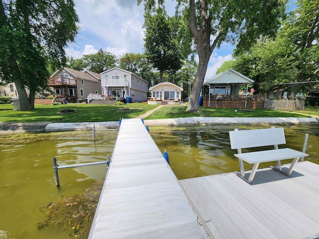 8121 N Tippecanoe Dr, Walkerton, IN 46574 - dock with a water view and a yard