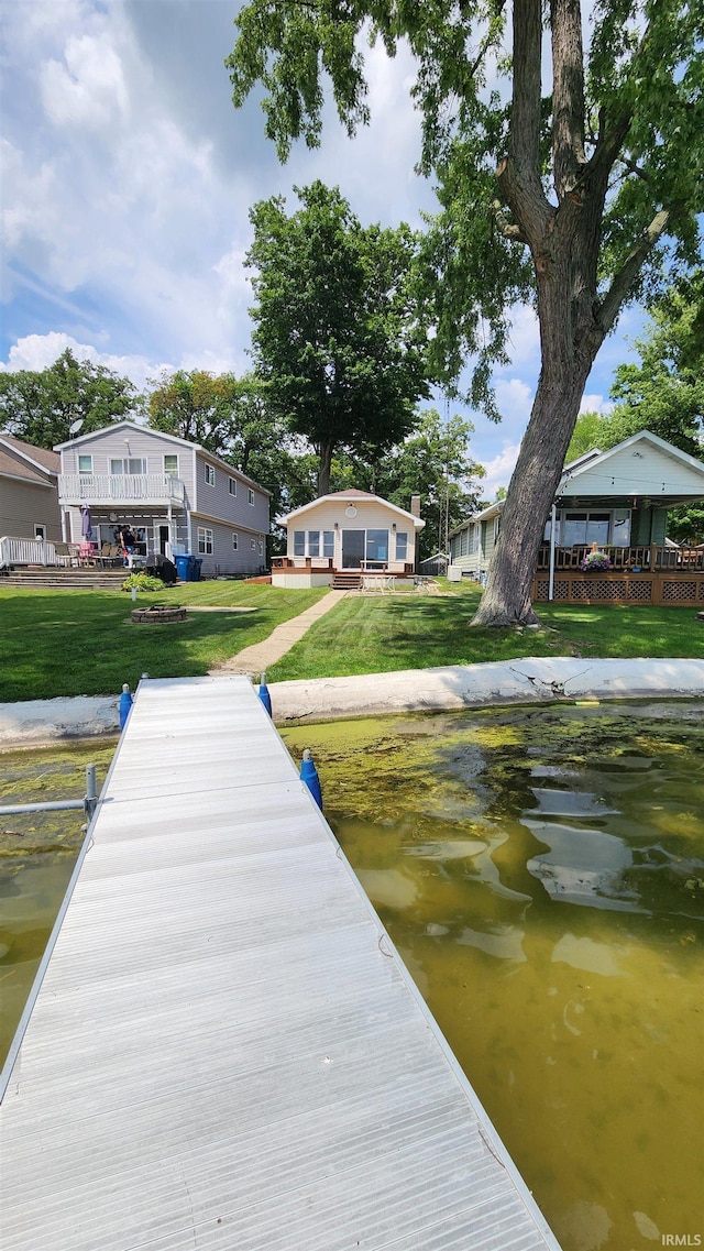 8121 N Tippecanoe Dr, Walkerton, IN 46574 - dock area with a yard and a water view