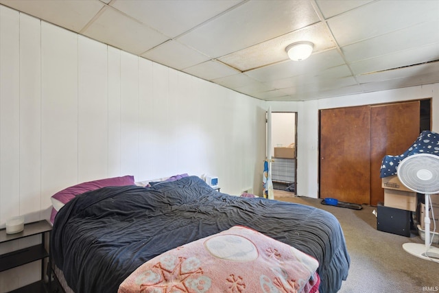 913 W Hubbard Ave, Elkhart, IN 46516 - bedroom featuring a paneled ceiling and carpet floors