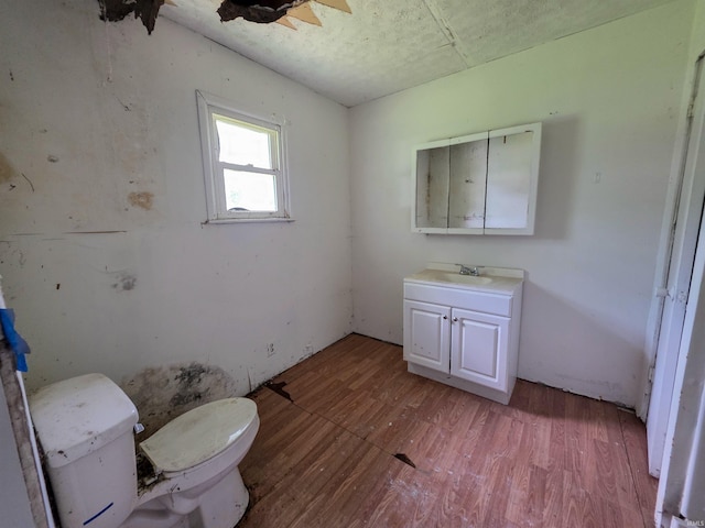722 N Main St, Sullivan, IN 47882 - half bathroom featuring vanity and wood finished floors
