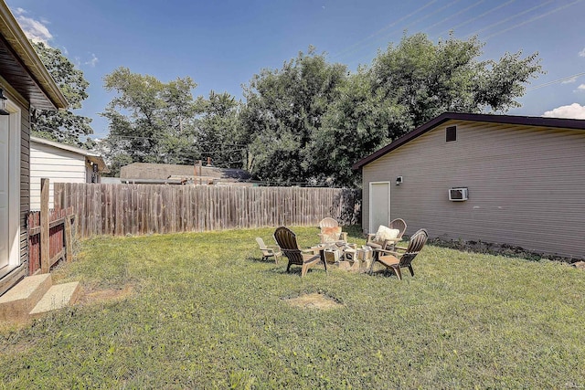 1931 Morton St, Lafayette, IN 47904 - view of yard with an AC wall unit and a fire pit
