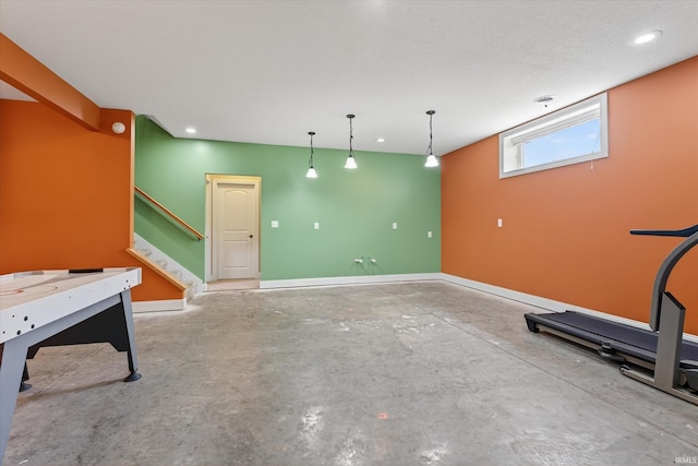 57907 Stone Creek Ct, Goshen, IN 46528 - rec room with concrete flooring and recessed lighting