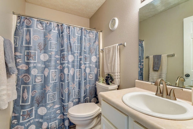 209 N Wilmington Ln, Lafayette, IN 47905 - full bathroom with vanity, a textured ceiling, a shower with curtain, and a textured wall