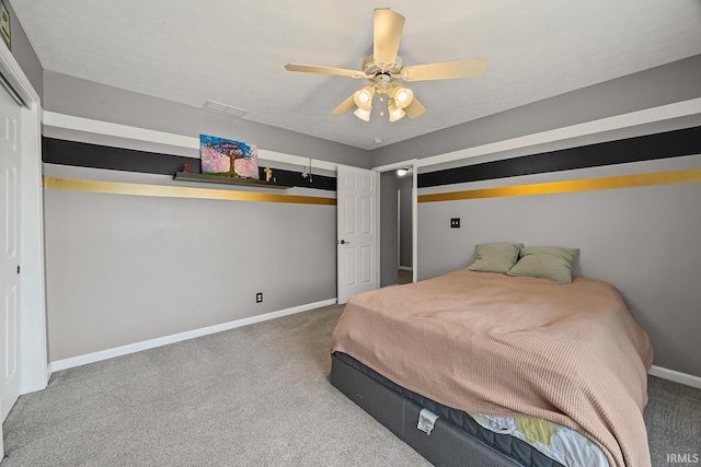 1709 Stonegate Cir, Lafayette, IN 47909 - carpeted bedroom with a ceiling fan and a closet