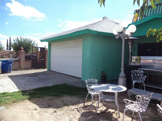 view of garage