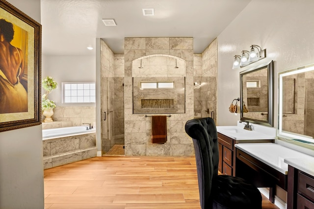 2425 Cesar Cordova Pl, El Paso, TX 79938 - bathroom with vanity and independent shower and bath