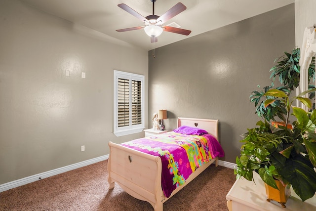 2425 Cesar Cordova Pl, El Paso, TX 79938 - bedroom featuring ceiling fan and dark colored carpet