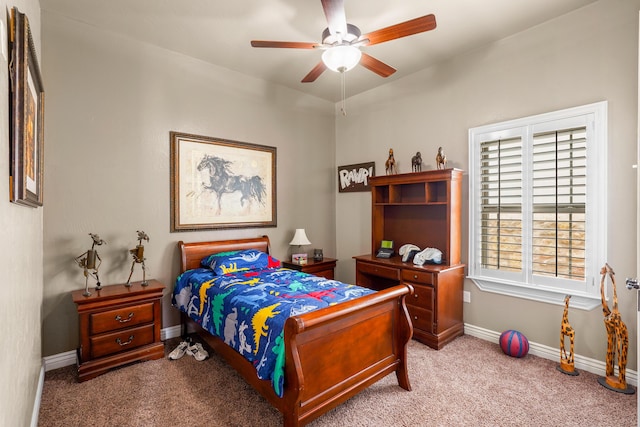 2425 Cesar Cordova Pl, El Paso, TX 79938 - bedroom with ceiling fan and light colored carpet