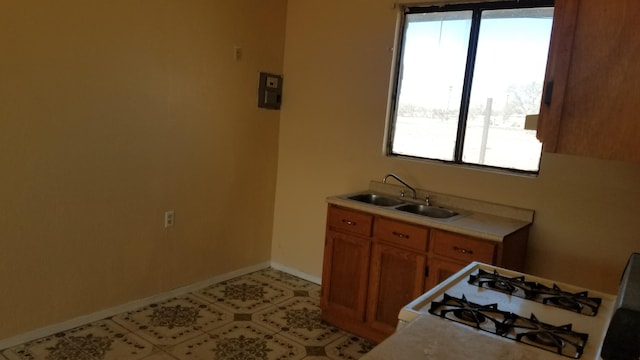 interior space with sink and range