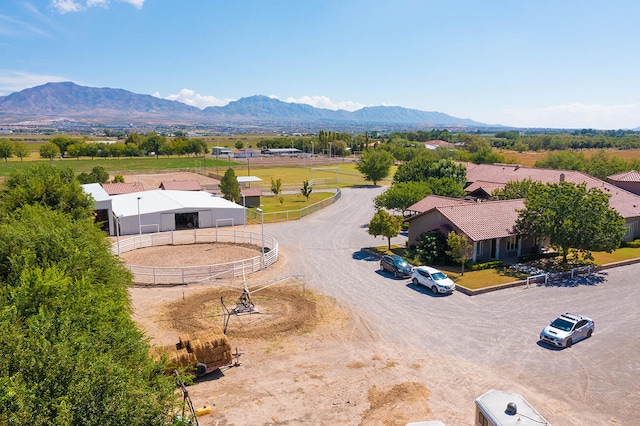 bird's eye view with a mountain view