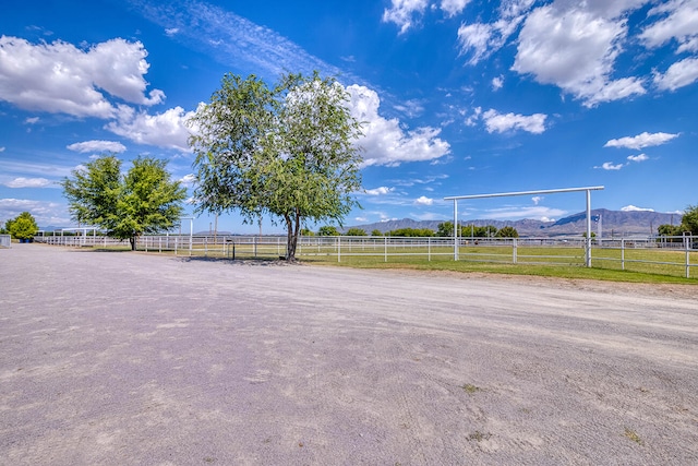 exterior space with a mountain view and a rural view