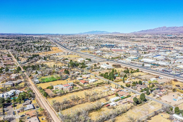 drone / aerial view with a mountain view