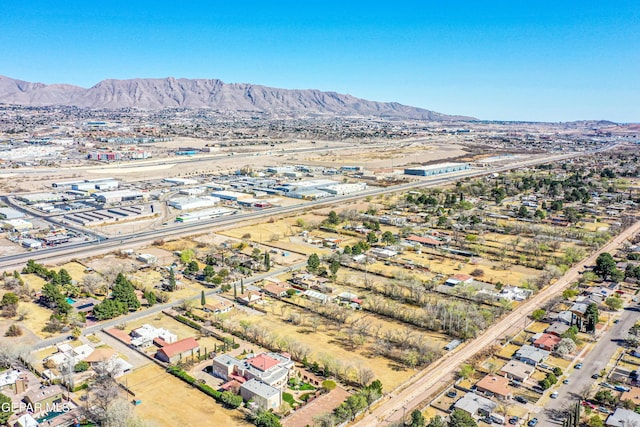 aerial view with a mountain view