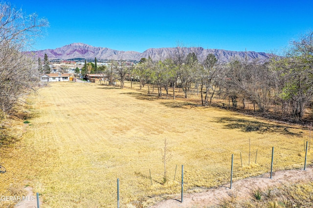 view of mountain feature featuring a rural view