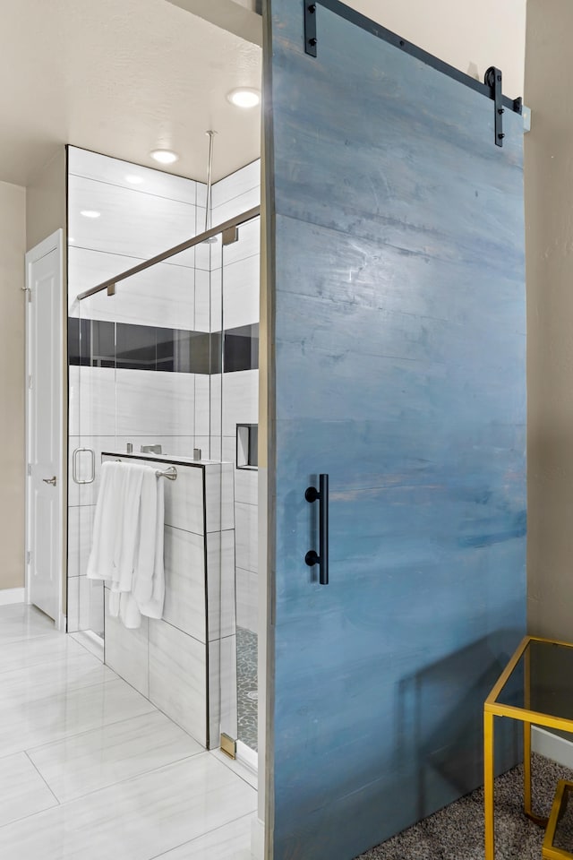 bathroom with tile flooring