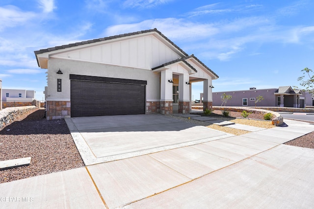 view of front of home with a garage