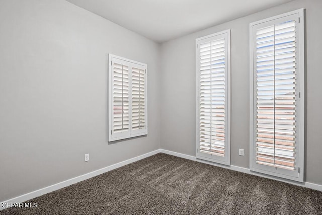 unfurnished room with carpet flooring and a wealth of natural light