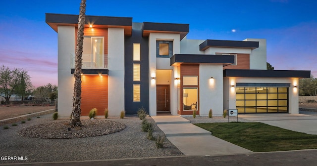 modern home featuring a garage