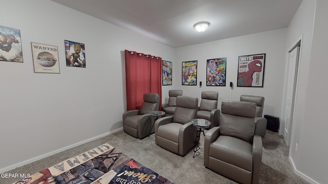 view of carpeted cinema room