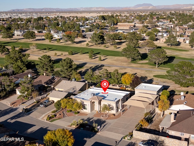 aerial view featuring a mountain view