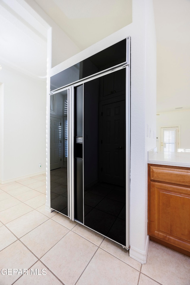 interior space with tile patterned flooring