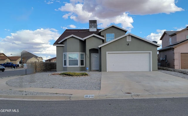 front facade featuring a garage