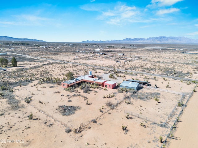 aerial view with a mountain view