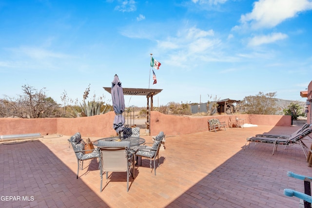 view of patio / terrace with a pergola