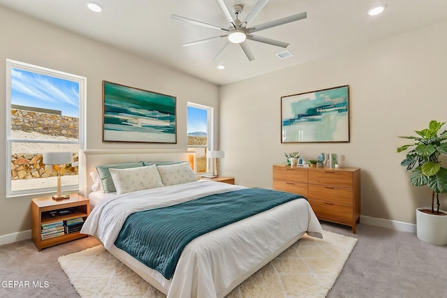 1848 Cimarron Park Dr, El Paso, TX 79911 - bedroom featuring recessed lighting, baseboards, and light colored carpet
