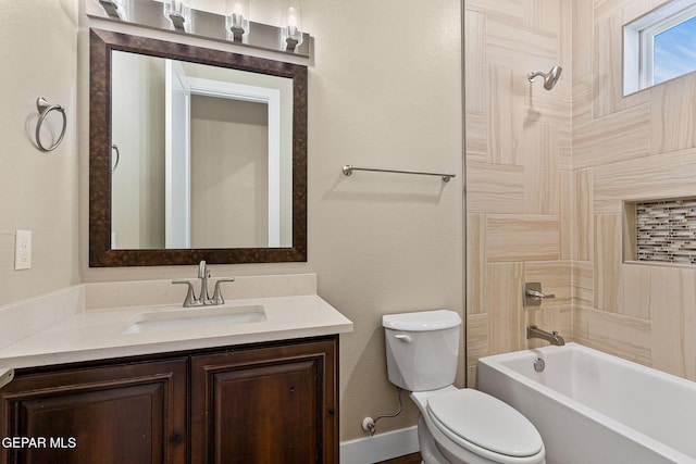 1848 Cimarron Park Dr, El Paso, TX 79911 - bathroom featuring toilet,  shower combination, and vanity