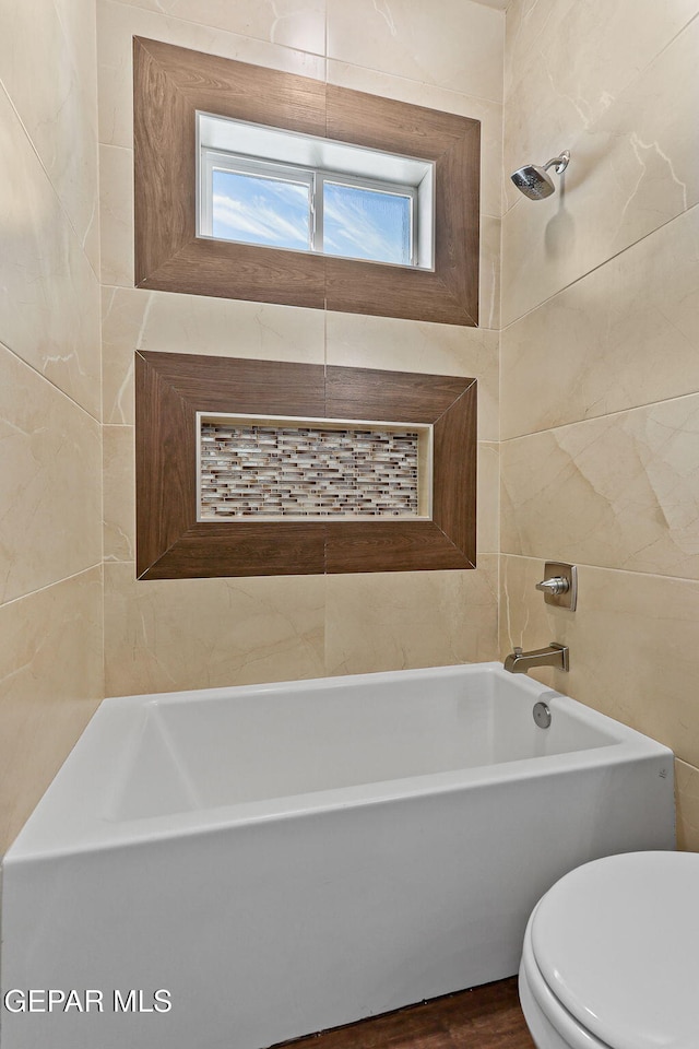 1848 Cimarron Park Dr, El Paso, TX 79911 - bathroom with toilet and tile walls