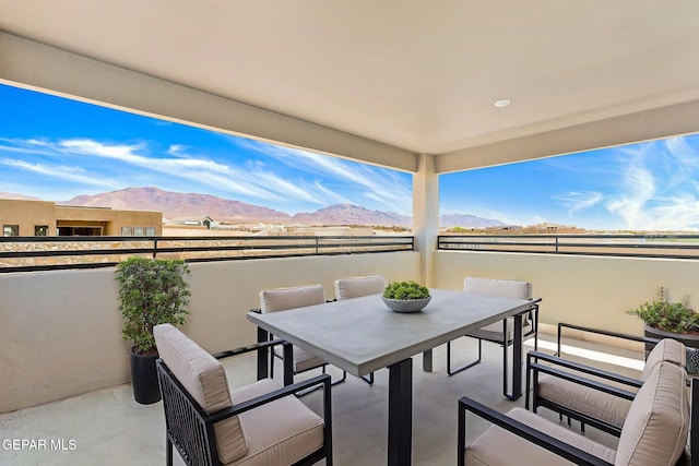 1848 Cimarron Park Dr, El Paso, TX 79911 - view of patio / terrace with a mountain view and a balcony