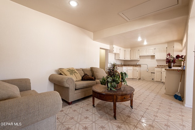 view of tiled living room