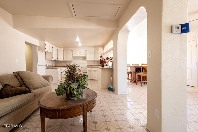 view of tiled living room