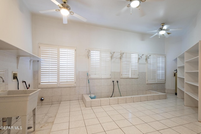 18 Via Placita, El Paso, TX 79927 - bathroom featuring ceiling fan and tile patterned flooring