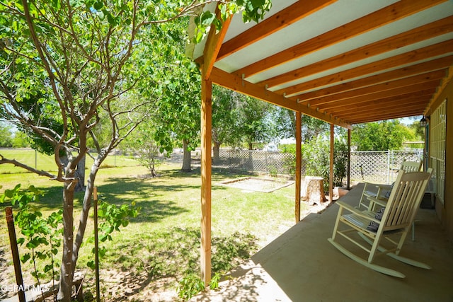 view of yard with a patio area