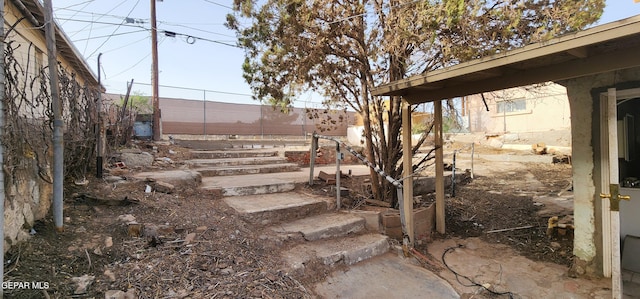 view of yard with fence