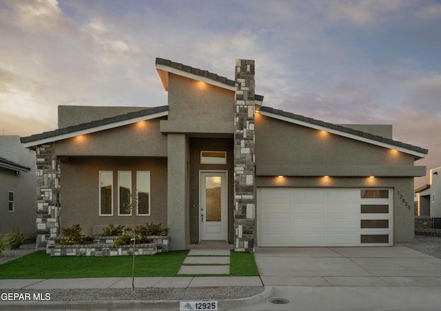 contemporary house with a garage