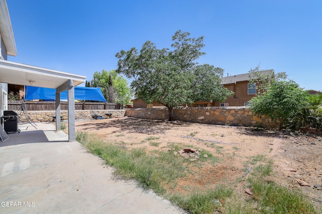 view of yard with a patio area