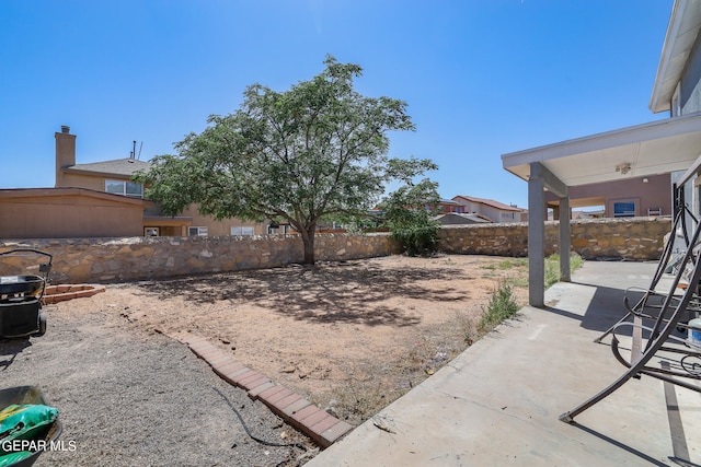 view of yard with a patio